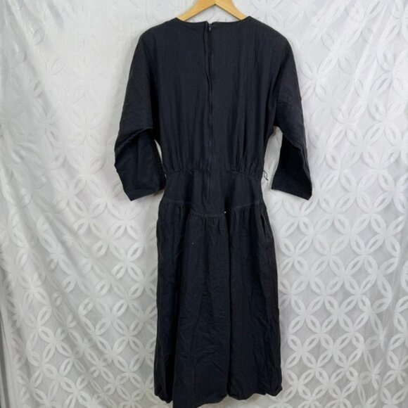 PG‎ Collections Western Style Black Denim Dress with White Embroidery Size 10 - Picture 14 of 14